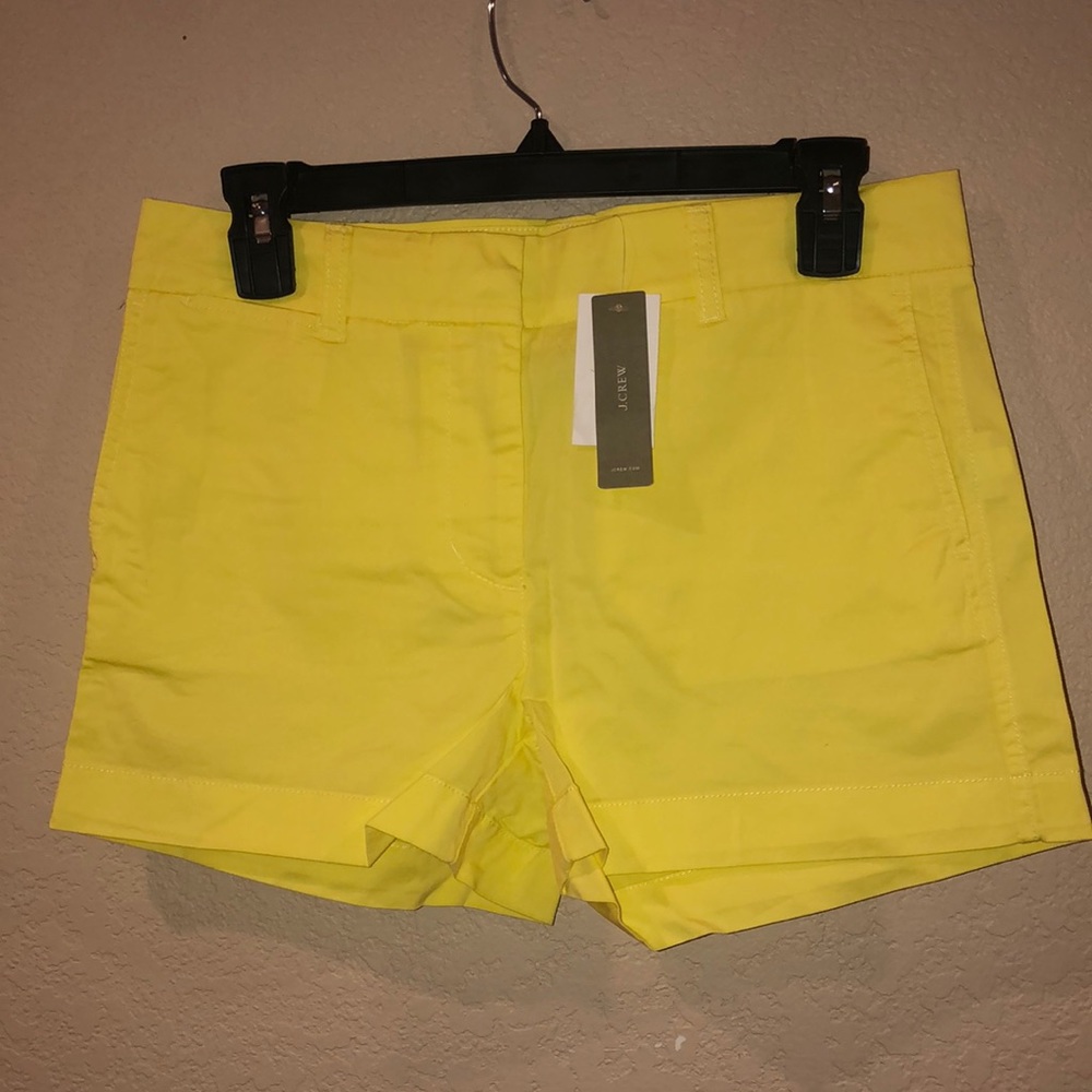 J.crew chino shorts yellow size 4 NWT